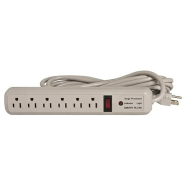 Strip Surge Protectors,1080 Joules,6 Outlets,15' Cord,Putty CCS25103
