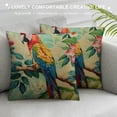 thumbnail image 3 of Chilfamy Tropical Flowers and Birds Parrot Plant Decorative Throw Pillow Case Cushion Cover Square  White, 3 of 5