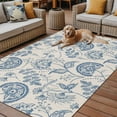thumbnail image 2 of Fsddascl Spring Floral Outdoor Rug for Patio/Deck/Porch, Non-Slip Large Area Rug 4 x 6 Ft, Farmhouse Summer Botanical Vintage Indoor Outdoor Rugs Washable Area Rugs, Reversible Camping Rug Carpet, 2 of 5
