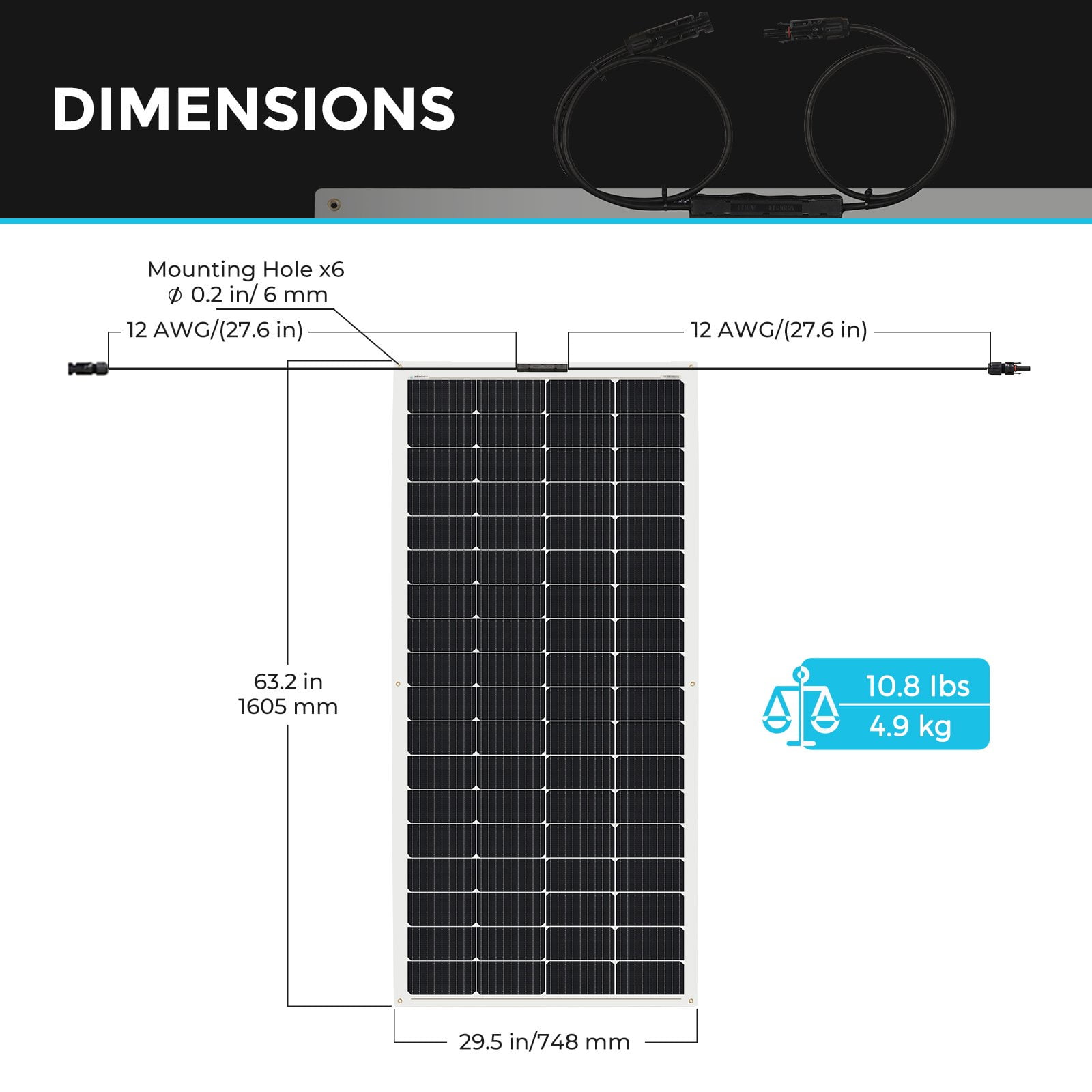 Panel Solar Flexible Renogy de 175 W (Monocristalino, 12 V)