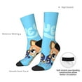 thumbnail image 4 of Zofaai Bluey Pattern Contrast Color Mid-calf Socks, Sweat-wicking and Odor-resistant Cushioned Athletic Socks, Unisex Clothing Accessories, 4 of 6
