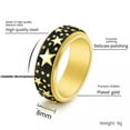 thumbnail image 6 of GAVONO Five Pointed Star Ring Stainless Steel Men and Women's Rotatable Decompression-gold-12, 6 of 7