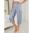 thumbnail image 5 of 3 Pack Womens Ultra-Soft Capri Pajama Pants Elastic Waistband Sleepwear Bottoms Sleep Pants Plus Size 2XL, 5 of 5