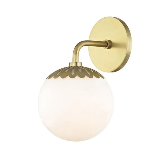 -One Light Bath Bracket in Style-6 inches Wide By 10.5 inches High-Aged Brass Finish Bailey Street Home 735-Bel-2941789