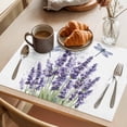 thumbnail image 3 of Purple Lavender Flower Placemats Set of 12, Vintage Purple Lavender Floral Watercolor Dragonfly Non-Slip Place Mats Washable Table Mats for Kitchen Dining Table Decorations Indoor/Outdoor, 3 of 9