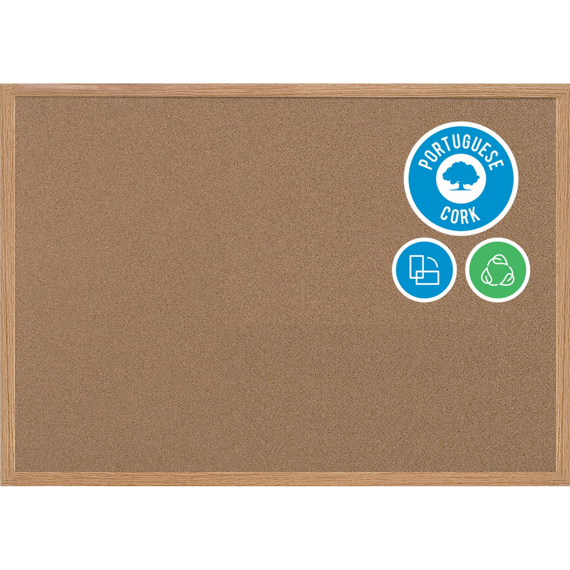 Bi-Silque Visual Communication Products  Earth Cork Bulletin Board, 24 x 36 in., Wood Frame