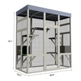 thumbnail image 2 of Gray Wooden Catio Outdoor Pet Enclosure with Waterproof Top, Spacious and Secure Cat House & Small Animal Cage,2 Napping Boxes, 2 of 8
