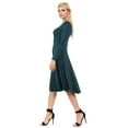 thumbnail image 2 of Pastel by Vivienne Women's Fit and Flare Midi Dress Hunter-Green Medium, 2 of 3