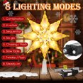 thumbnail image 3 of YUNLIGHTS Christmas Tree Topper Star Fashion Xmas Tree Topper Star Battery Powered Charming Christmas Treetop Star Golden Xmas Treetop Ornament (US Plug), 3 of 8