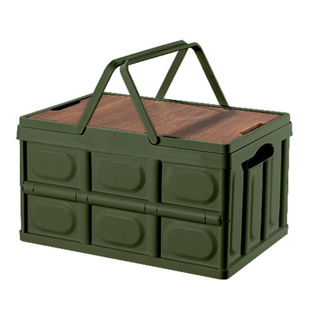 LCXmlly Dinner Tablecloth Foldable Storage Box Large Capacity Outdoor Camping Car Trunk Organizer (Handle Design Detachable Lid)