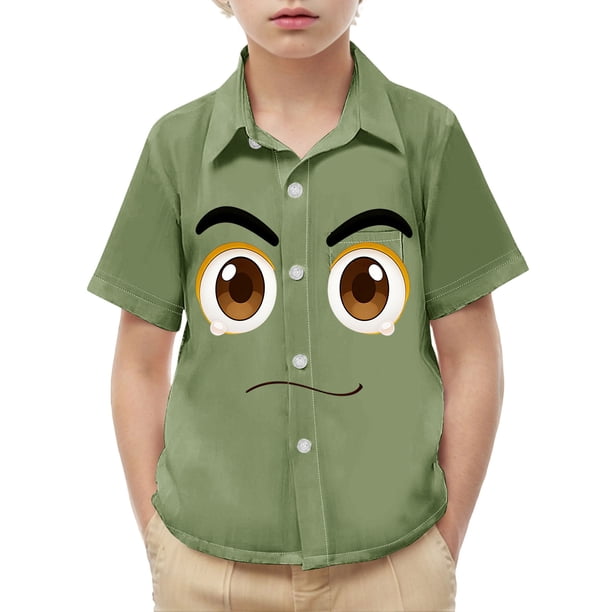 Las Niñas Serán Camisa de Bruja de Niñas con Impresión Linda Y Bolsillo, Camisa de Vestido de Manga Corta de los Niños para el Uso Informal Y la Fiesta