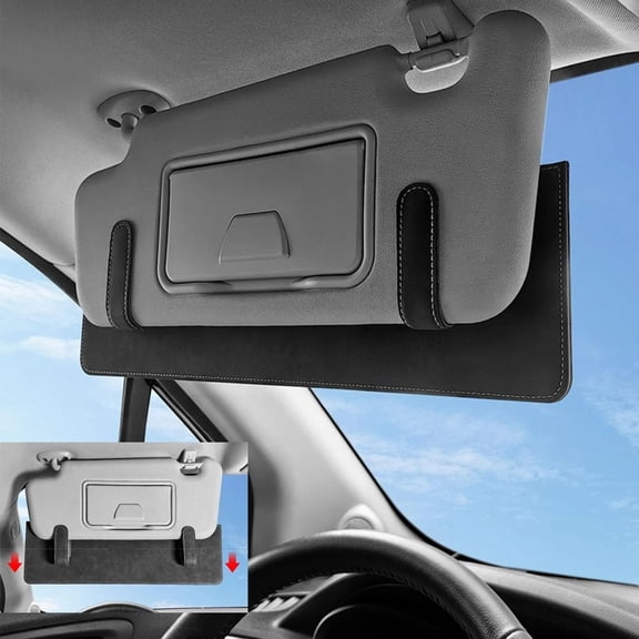 Car Sun Visor Extender, Anti-Glare Clip-On Sun Shade for Driving, Universal Sun Visor Extension for Sedan, SUV and Van (Gray)