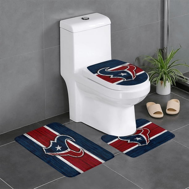 Juego de 3 alfombras de baño del equipo Texans Alfombra antideslizante para baño de 31,5 x 20 pulgadas