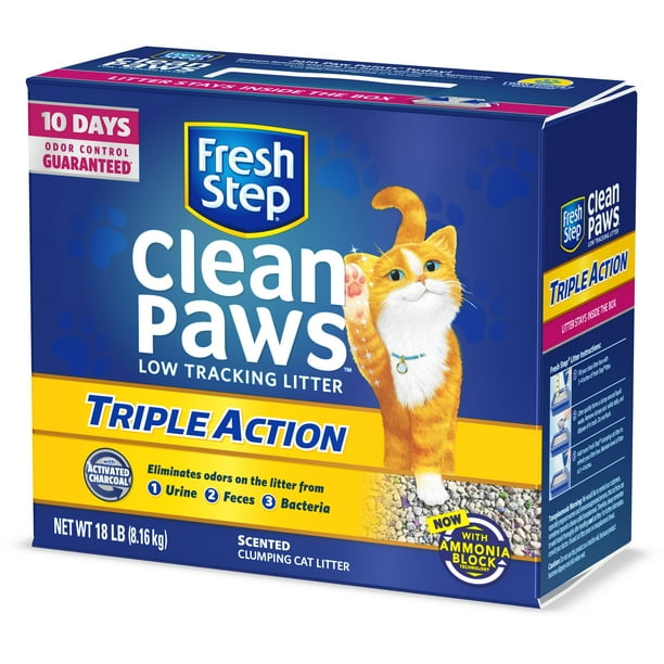 Fresh Step Clean Paws Triple Action Scented Litter, Clumping Cat Litter