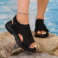 thumbnail image 4 of Rokment Women's Walking Sandals Lightweight Comfortable Mesh Cut-Out Open Toe Memory Foam Thick Sole Athletic Nursing Tennis Non Slip Work Sneakers Summer Shoes Black Size 6.5, 4 of 6
