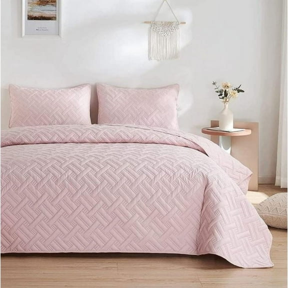 Aura Decor Sonic Harmony Modern Pink Bedspread, Full
