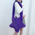 thumbnail image 4 of breaise Women's Fuzzy Star Crossbody Tote Bags Furry Shoulder Bag Cute Purse Handbag, 4 of 6
