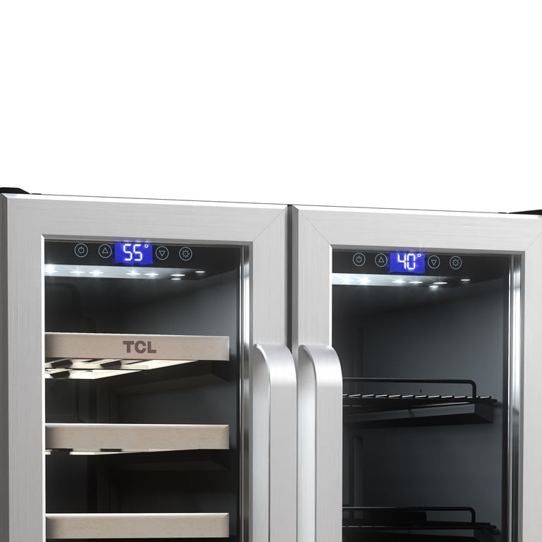 TCL Stainless Steel Double Door 20 Bottle 78 Can Dual Zone Wine