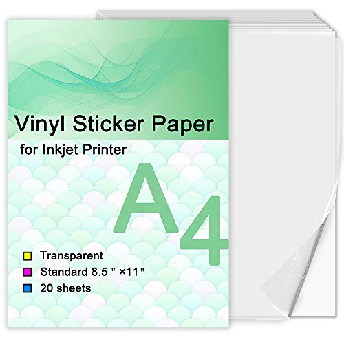 Premium Printable Vinyl Sticker Paper 60 Sheets White Printable Vinyl Premium Printable Vinyl Sticker Paper 60 Sheets White Printable Vinyl