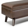 thumbnail image 6 of Bowery Hill 48" Faux Air Leather Storage Ottoman in Chestnut Brown, 6 of 7