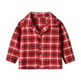 thumbnail image 4 of Odeerbi Toddler Boys Girls Cotton Pajamas Set Kids Thermal Plaid jammies Toddler Baby Winter Solid Color Lattice Print 2025 Long Sleeve Home Wear Clothes Suit Red 3-4 Years, 4 of 9