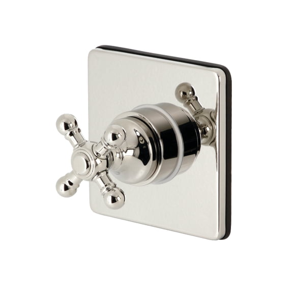 Kingston Brass KS3046BX Single-Handle Three-Way Diverter Valve with Square Trim Kit in Polished Nickel