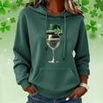 thumbnail image 2 of Chandails à Capuchon pour Femmes de la Saint-Patrick 2026 à Manches Longues avec Graphique de Trèfle et Poches, 2 of 5