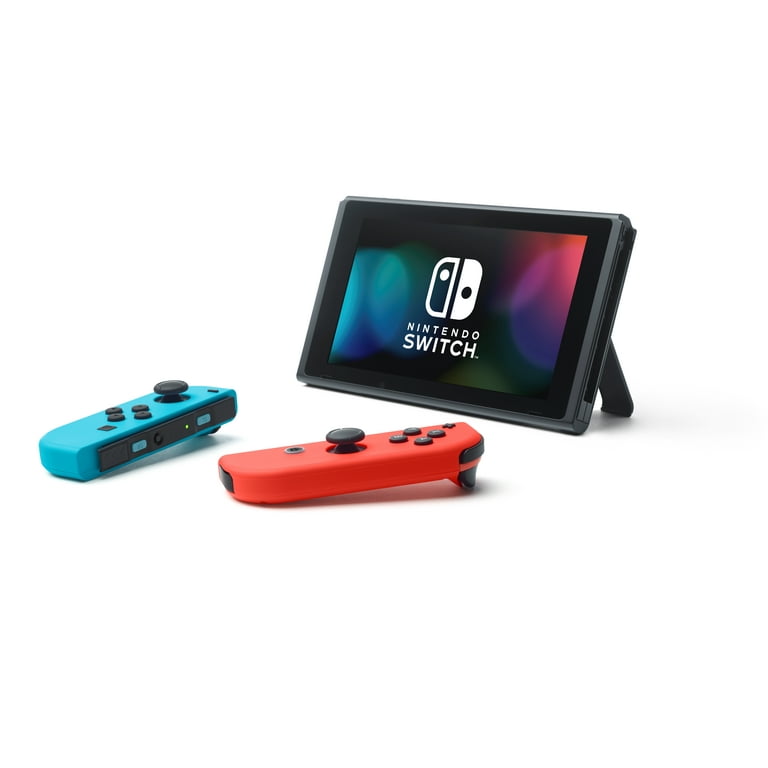 Nintendo Switch - color7life Nintendo Switch Console with Neon Blue & Red Joy-Con