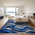 thumbnail image 3 of ODIKA 5'x7' Machine Washable Non-Slip Area Rug, Abstract Blue High Traffic Rug, Blue, 956048, 3 of 7