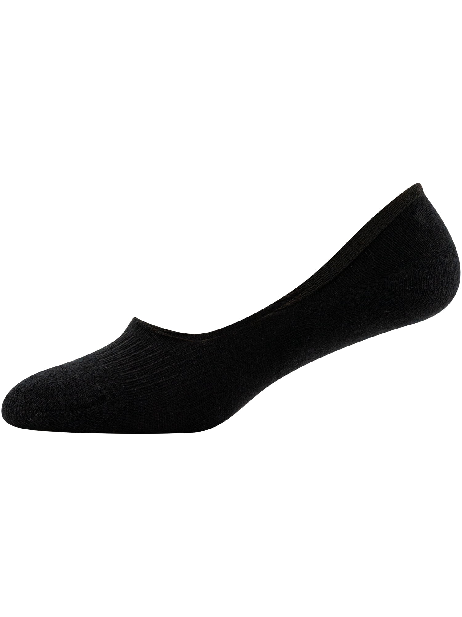 PEDS Women's Cushion Mid Cut Liner No Show Socks Black, 3 Pairs, Sizes 5-10