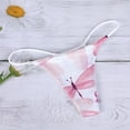 thumbnail image 4 of TSADFHJI Womens Panties High Waist Womens Sexy Underpants Fashion Comfort Sexy Pattern Sexy Panties Low Rise Soft Sexy T Back G String Panties Womens Underpants Cancer Month L White, 4 of 5
