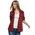thumbnail image 3 of Zeagoo Womens Flannel Shirts Long/Roll Up Sleeve Collared Button Down Plaid Shirt Casual Work Tops, 3 of 10