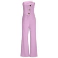thumbnail image 6 of Ltctricy Jumpsuits for Women off Shoulder Sleeveless Asymmetrical Wide Leg Long Pants Dressy Casual Full Length Rompers, 6 of 7