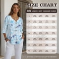 thumbnail image 7 of Xoenoiee Dandelion Flower Print Button Down Shirts for Women Summer 2026 Cotton Linen V Neck 3/4 Sleeve Tops Loose Vacation Beach Blouses Tunic, Size 2XL, 7 of 7