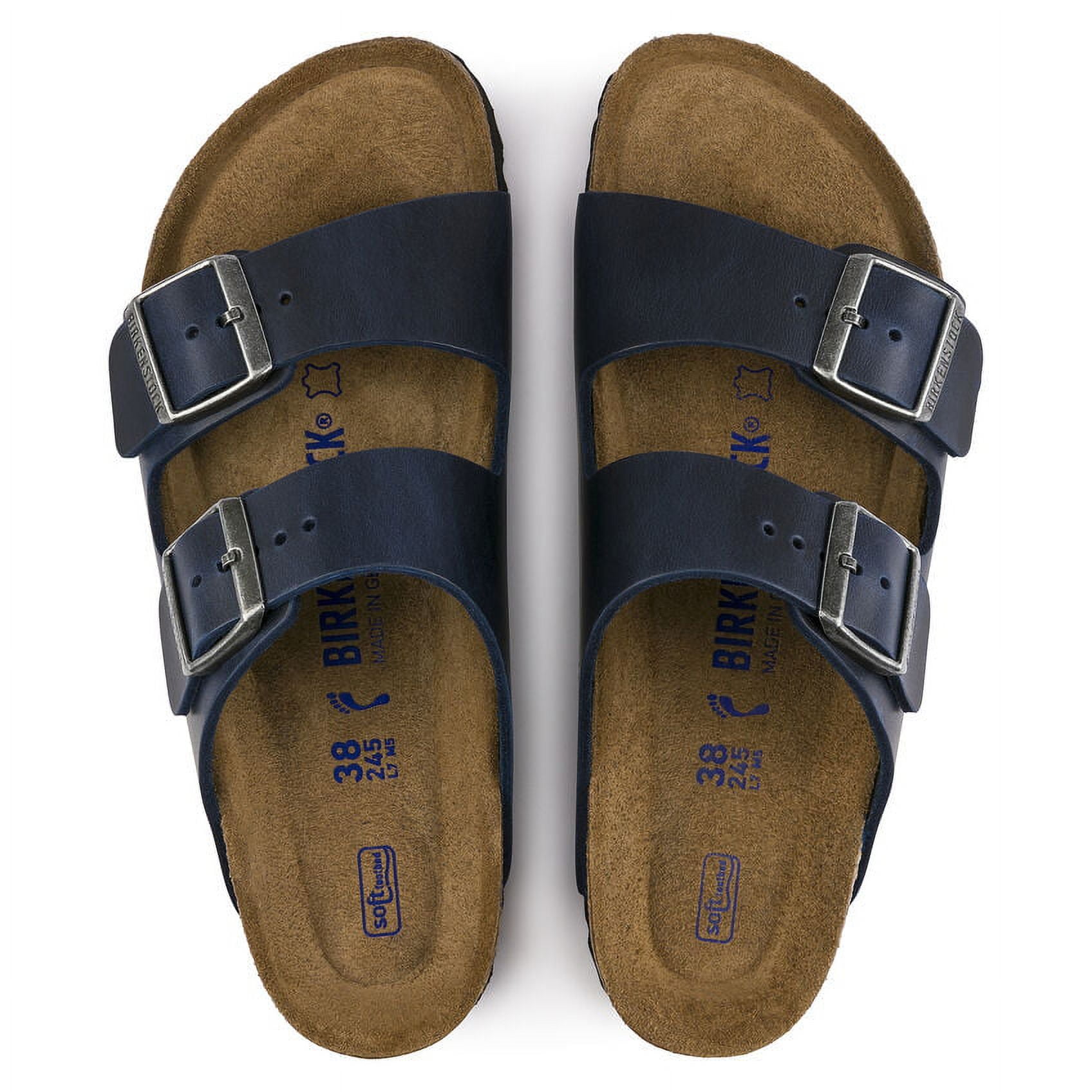 BIRKENSTOCK ネイビー サンダル 40 BIRKENSTOCK Unisex Arizona Soft Footbed Blue Oiled Nubuck Leather