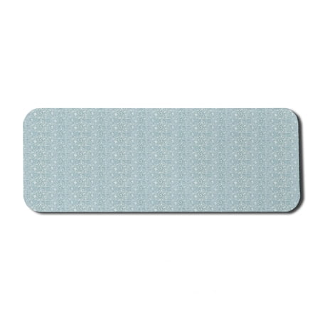 Antique Computer Mouse Pad  Eastern Inspired Elements Motifs Floral Design Artwork Pastel Toned Composition  Rectangle Non-Slip Rubber Mousepad Large  31  x 12  Gaming Size  Pale Teal  by Ambesonne