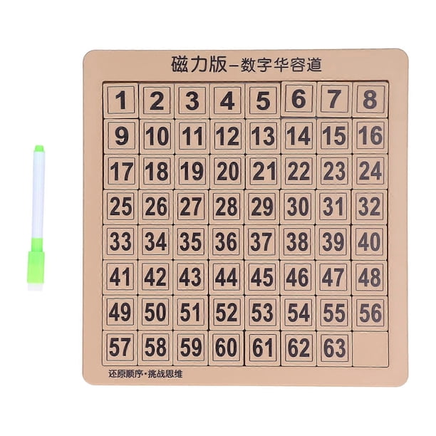 Consecutive Numbers Puzzle Magnetic Drawing Board Toy Children Kids Desktop Puzzle ToyBrown