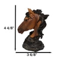 thumbnail image 2 of Wild and Free Brown Stallion Equine Horse Bust On Rocky Pillar Base Figurine, 2 of 9
