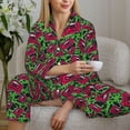 thumbnail image 6 of Hirioo Graffiti Tape for Women's Pajama Sets 2 Piece Pjs Women's Long-Sleeved Pajama Set Button Down Sleepwear,S-XXL-Medium, 6 of 7
