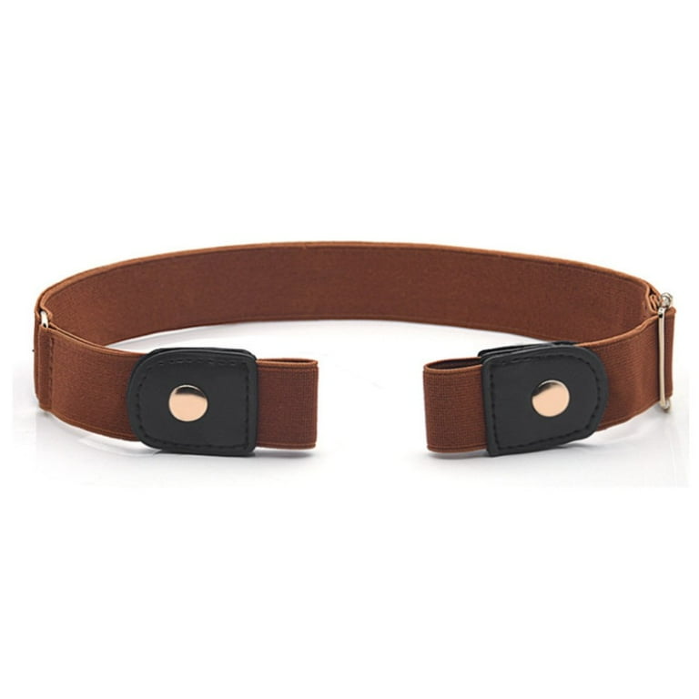 Bodychum No Buckle Belts for Women Jean Belts Elastic Stretch Belt Female  Invisible Fashion Waist Belt for Shorts, Brown, Valentines Day Gifts