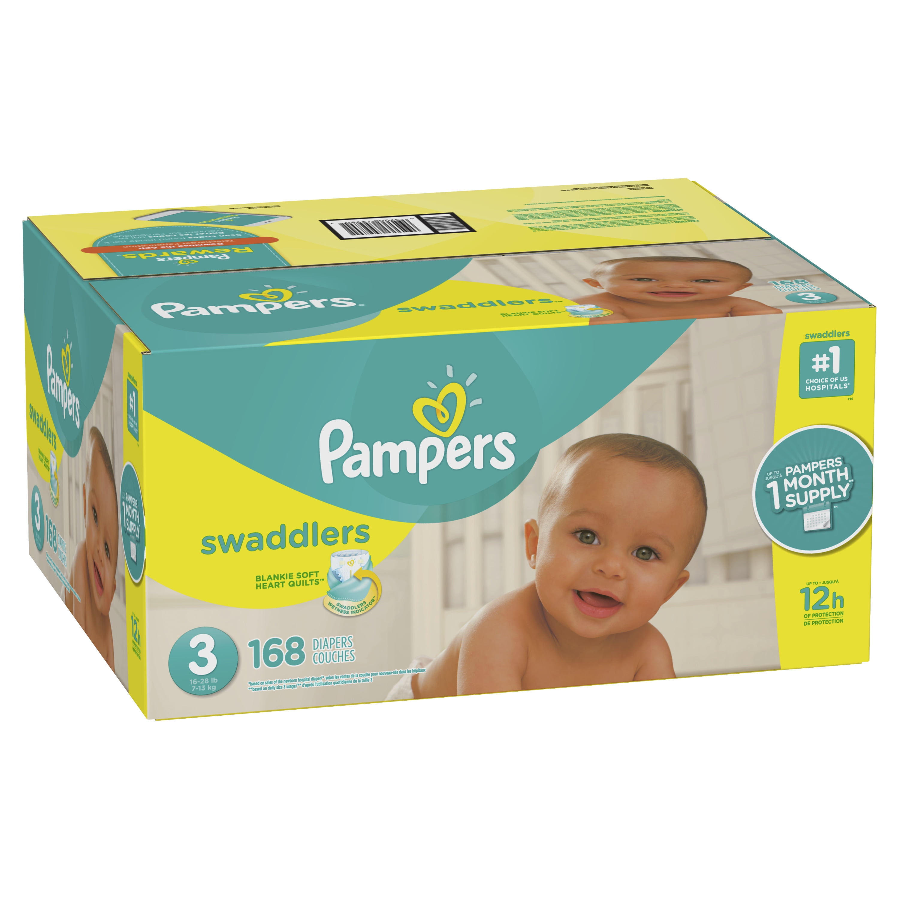 168 pampers swaddlers size 1