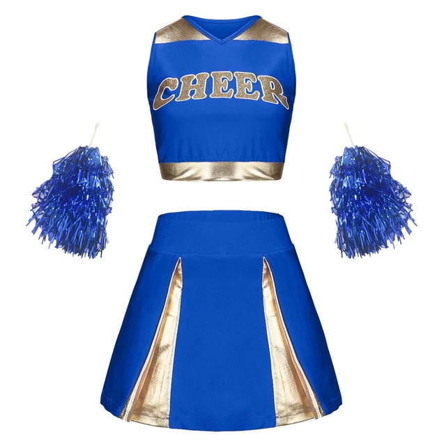 Icvfdpl Toddler Girl Outfit Set Cheerleading Sequins Sports Day Cheerleading Rodeo Dress Soft Outwear