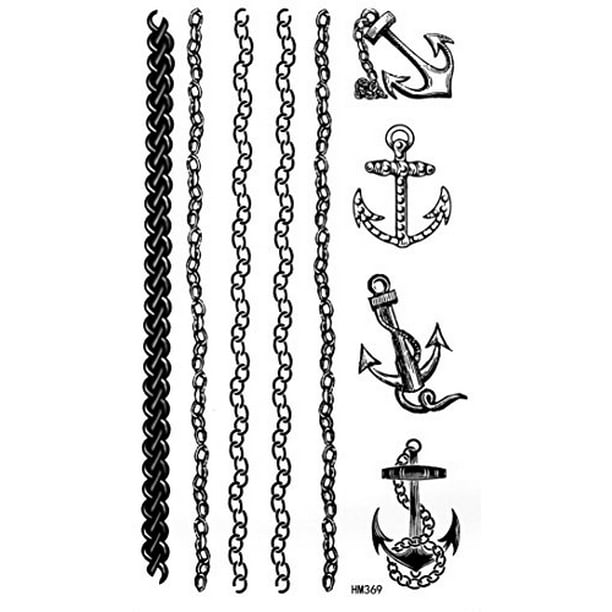 Sailor Jerry Anchors Tattoo Stickers Temporary Tattoos Fake ...