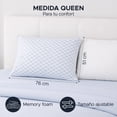thumbnail image 3 of Set de 2 Almohadas Ajustables de Memory Foam Tamaño Queen, 3 of 8