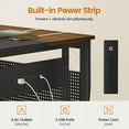 thumbnail image 4 of 71"  L Shaped  Executive Desk with Power Outlets, Modern Office Desk with File Drawers and Pegboard, Large Computer Desk, Walnut, 4 of 7