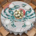 thumbnail image 3 of Round Tablecloth Crab Coastal Christmas Waterproof Oil Proof Polyester Table Cloth Cover Decor for Home Dining Outdoor,Patio,Parties, 54" Dia. Teal Green Red Starfish, 3 of 9