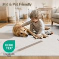 thumbnail image 4 of ODIKA 4'x6' Beige Modern Abstract Geometric Shapes Washable Area Rug Minimalist Dotted Grid Pattern Design With Rounded Pet Friendly, Non-Shedding for Bedroom, Reading Nook, 4 of 7