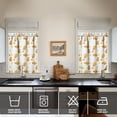 thumbnail image 4 of Bumble Bee Print Kitchen Curtains Set - 3 Piece Honeycomb Design, Semi-Sheer Tier Curtains with Valance, Farmhouse Window Panels, Cute Gift for Bee Enthusiasts, 4 of 5