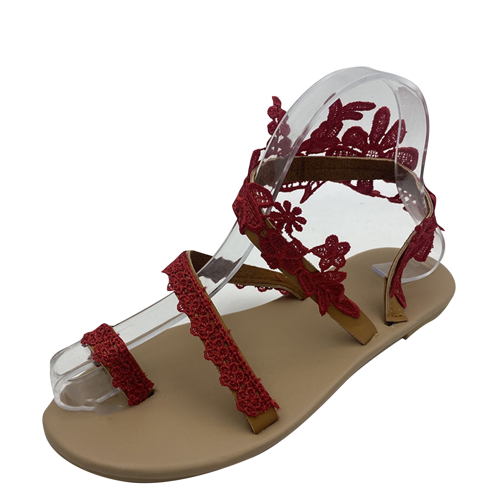 red dressy flip flops