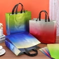 thumbnail image 4 of 12Pcs 4 Color Gradient Medium Gift Bags Reusable Iridescent Finish Non-Woven Cloth Bags with Handles Party Favor Bag, 4 of 6